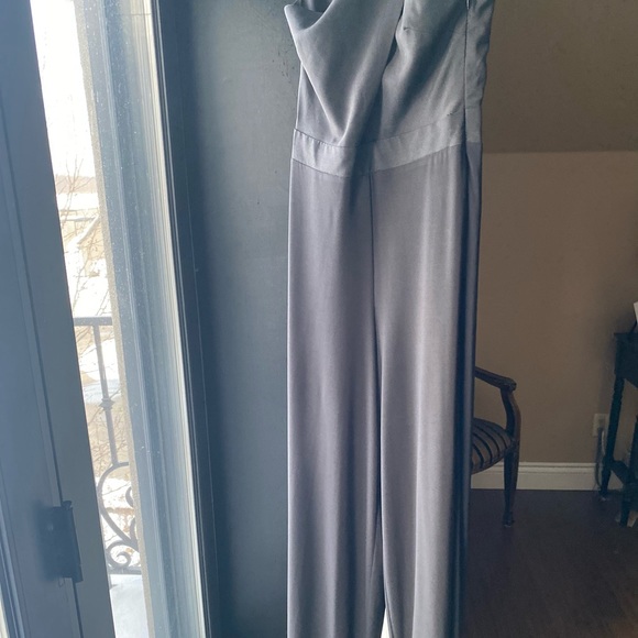 BEBE criss cross front halter black jumpsuit - Picture 3 of 5